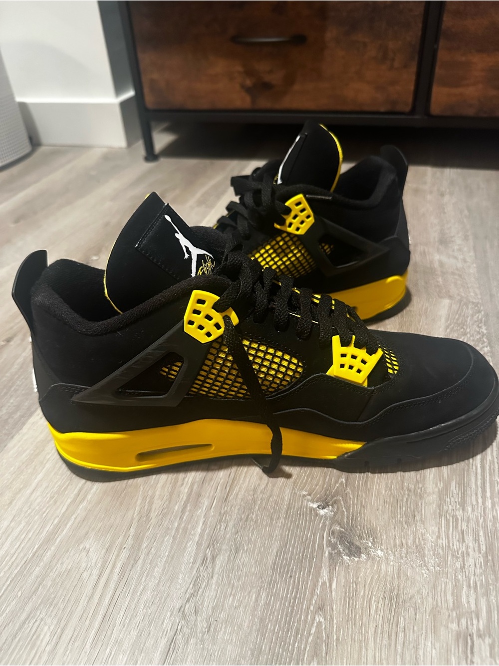 Jordan Men’s Black and Yellow Retro Sneakers